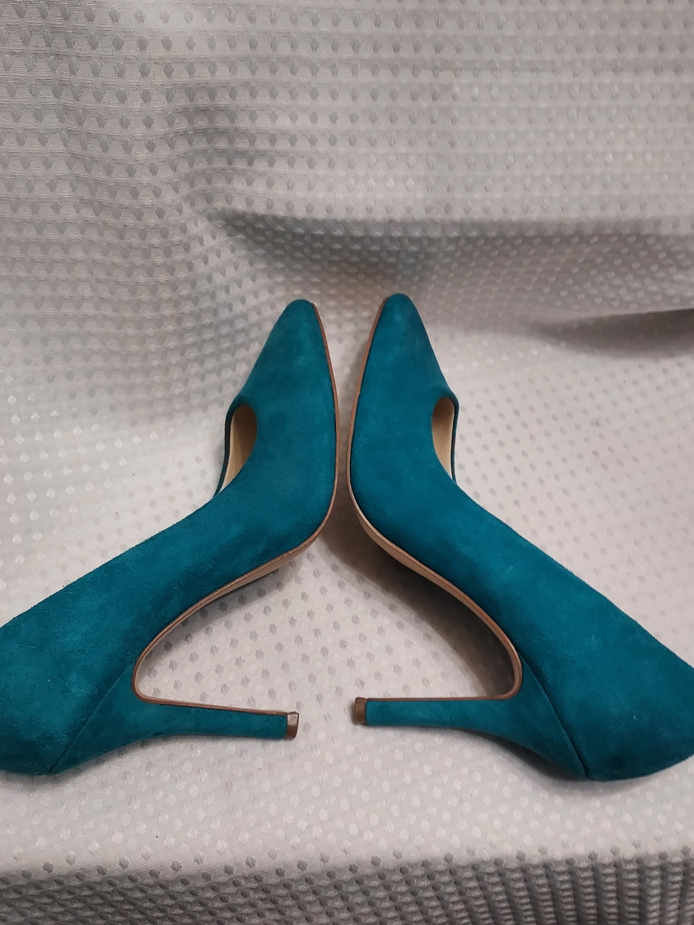 Nine West Teal Suede Pointed-Toe Pumps Size 6M - Picture 5 of 9